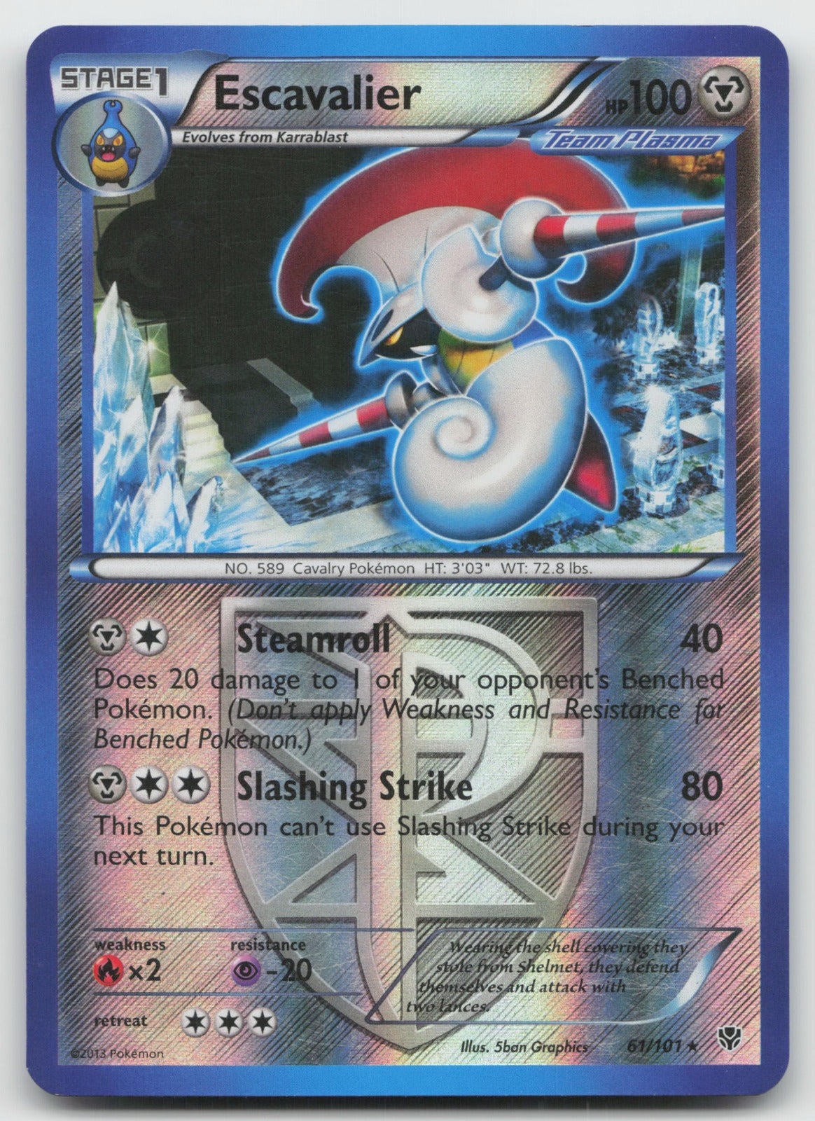 Escavalier (Team Plasma) Rare Reverse Holo Plasma Blast 61/101 NM
