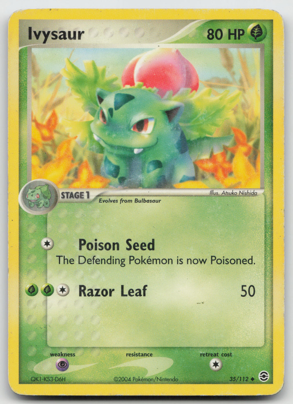 Ivysaur Uncommon Normal FireRed & LeafGreen 35/112 HP