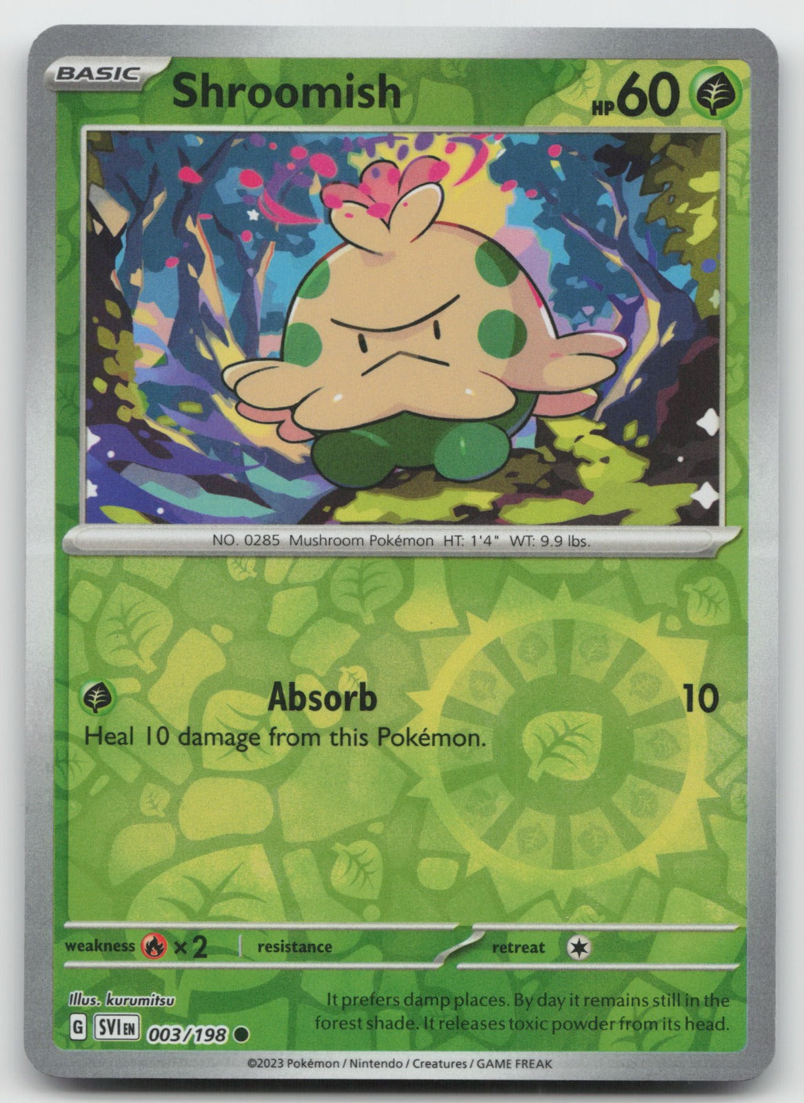 Shroomish Reverse Holo Common SV01: Scarlet & Violet Base Set 003/198 NM