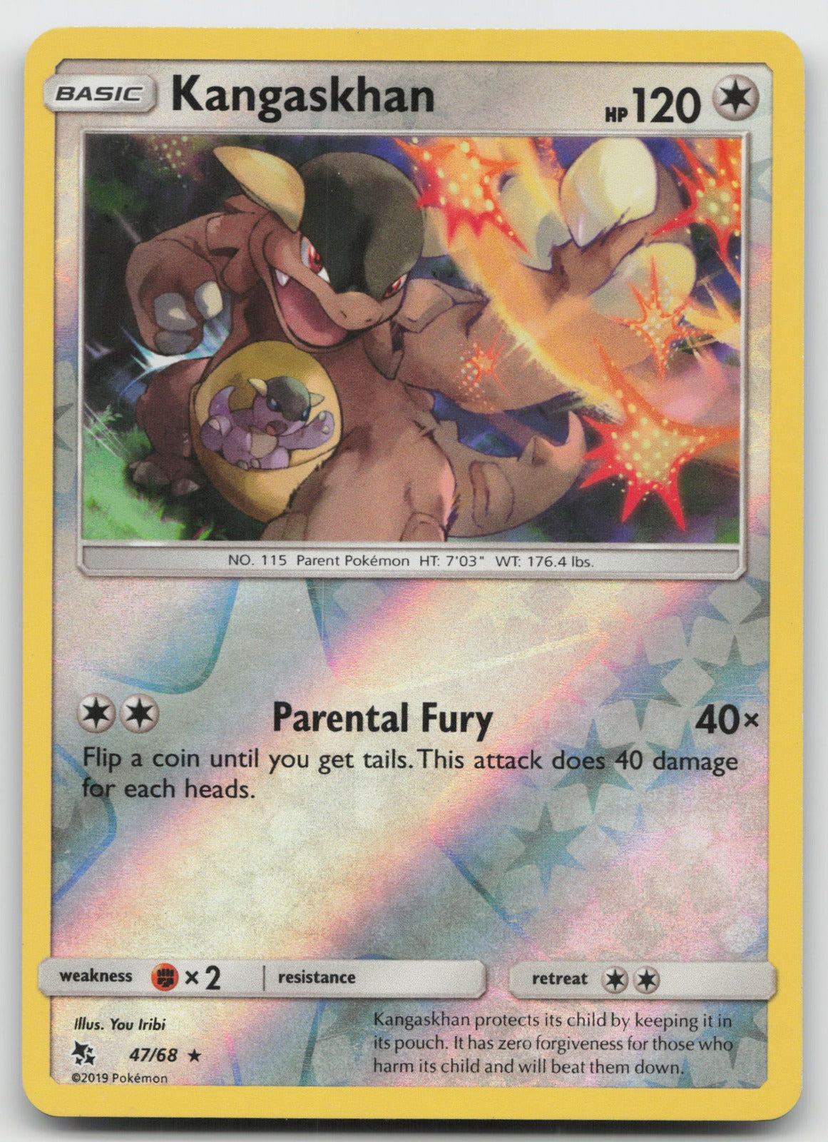 Kangaskhan Reverse Holo Rare Hidden Fates 47/68 NM