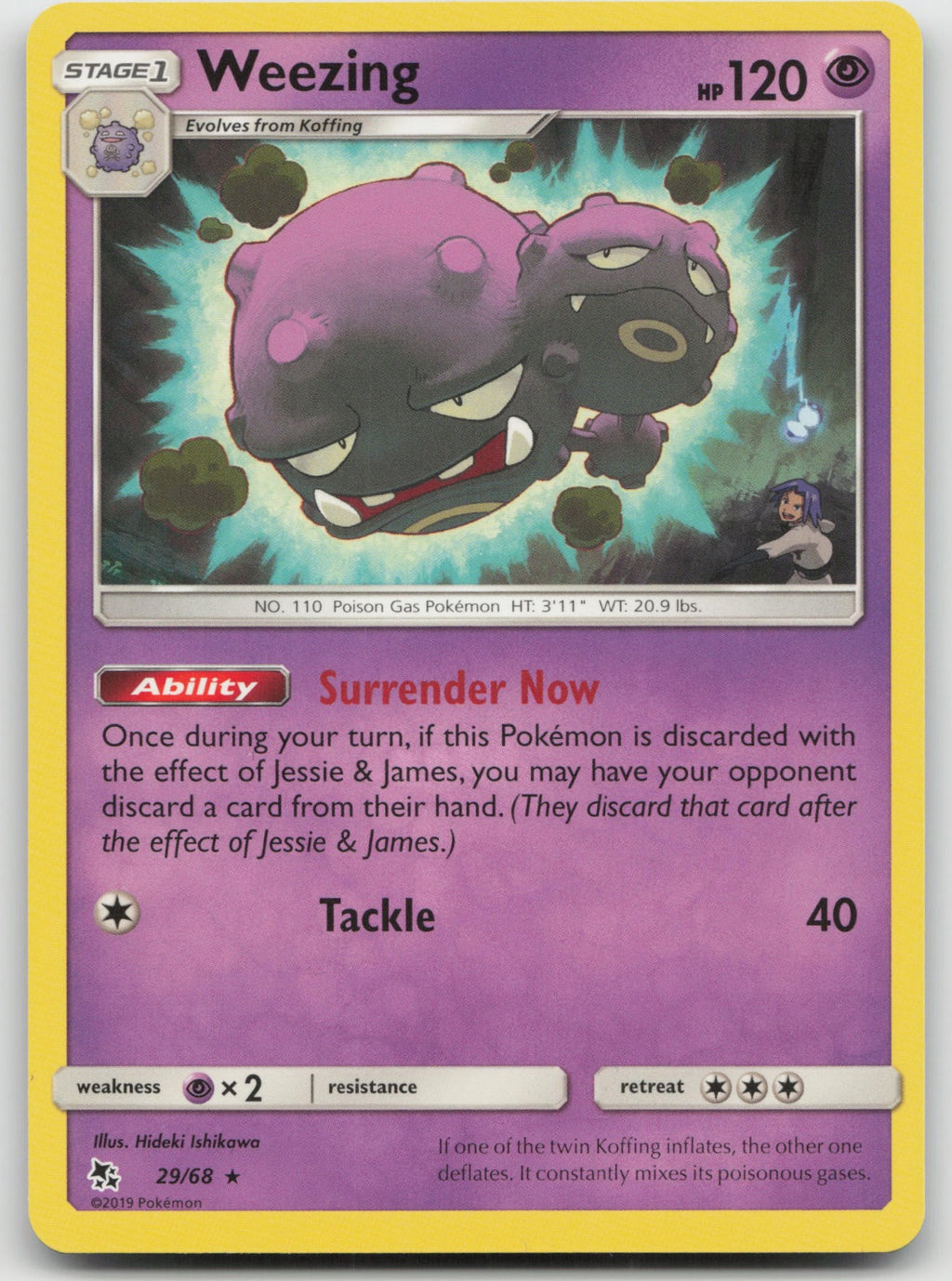Weezing Rare Hidden Fates 29/68 NM