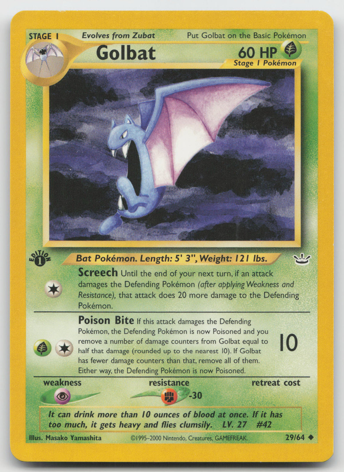 Golbat Uncommon 1st Edition Neo Revelation 29/64 NM