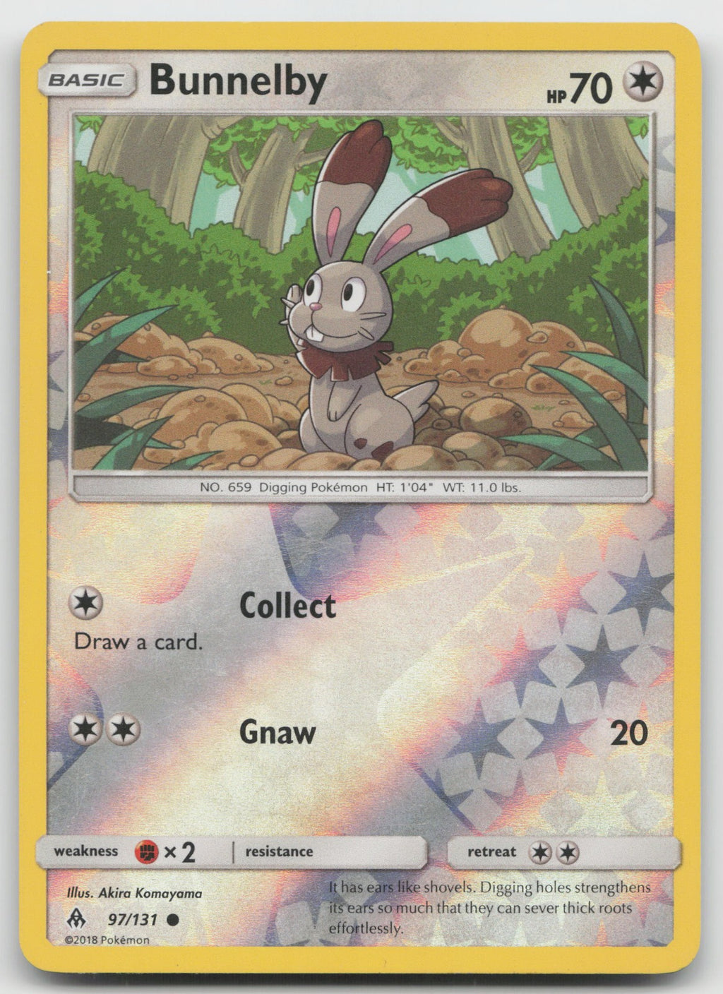Bunnelby Reverse Holo Common SM - Forbidden Light 97/131 LP