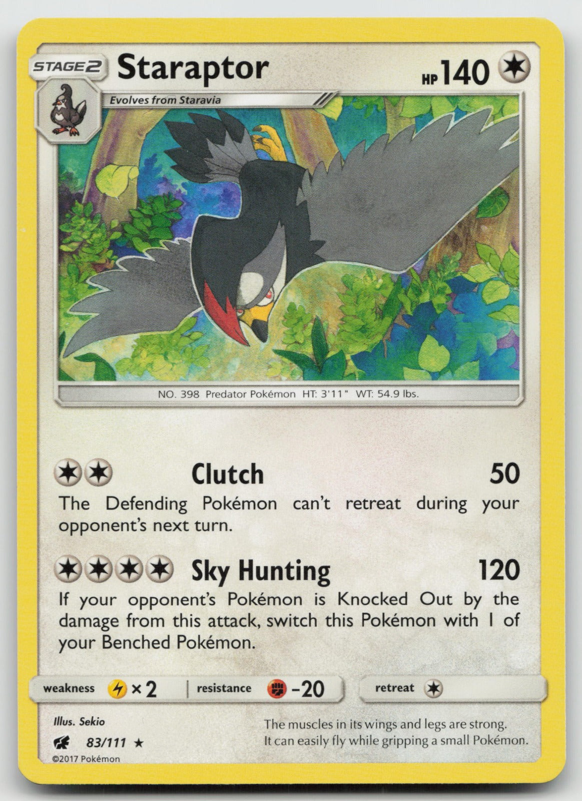 Staraptor Rare SM - Crimson Invasion 83/111 VLP