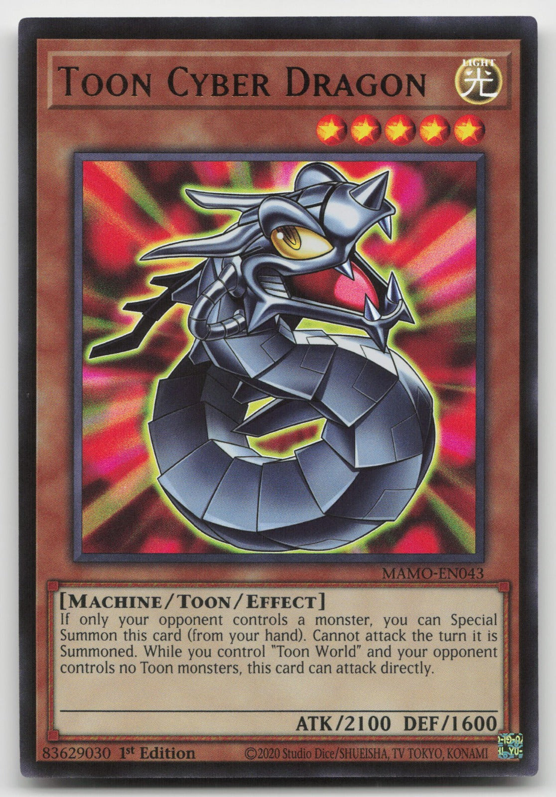 Toon Cyber Dragon 1st Edition Ultra Rare Magnificent Monsters MAMO-EN043 NM