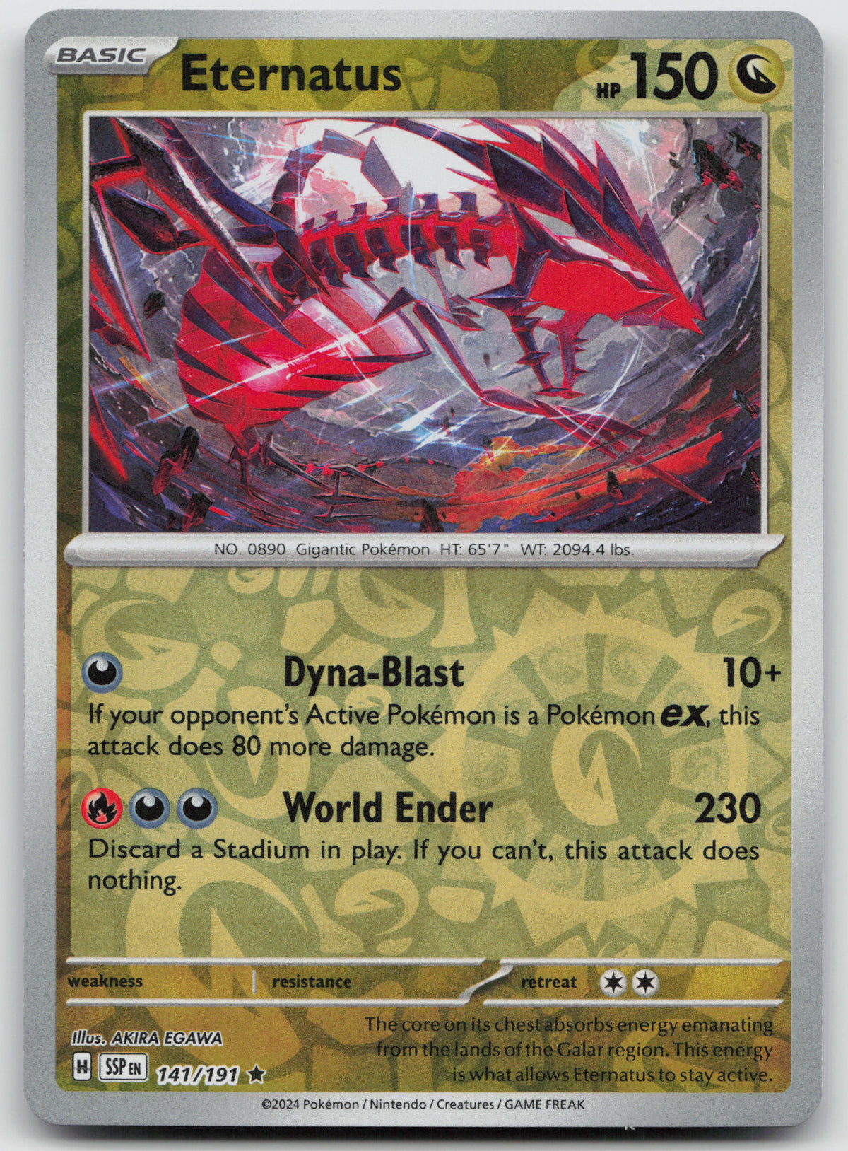 Eternatus Rare Reverse Holo SV08: Surging Sparks 141/191 NM