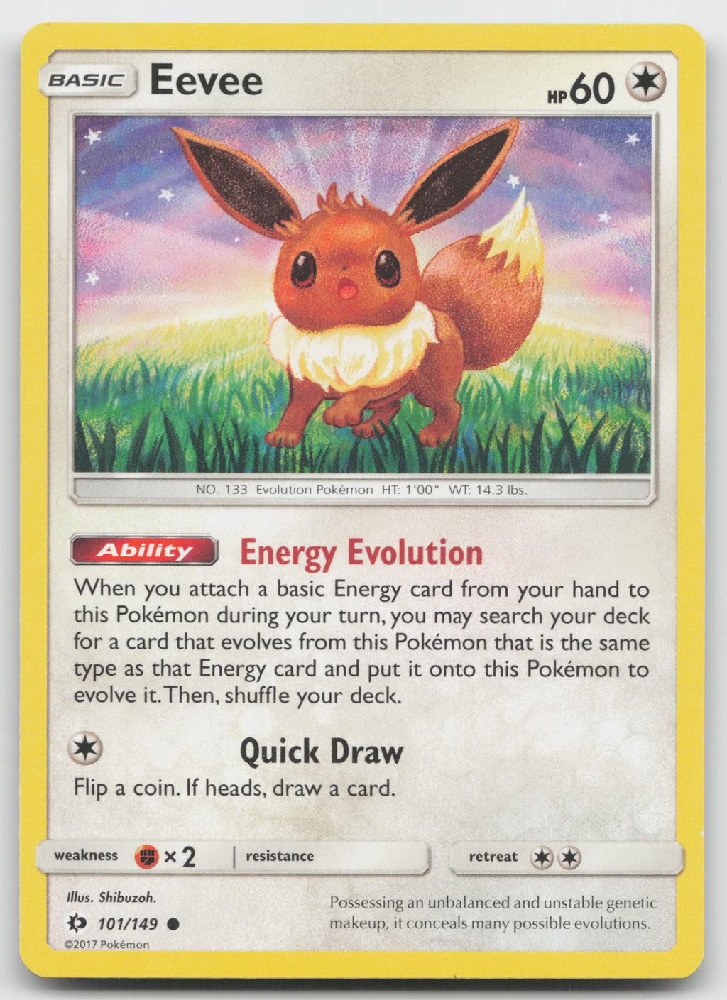 Eevee Common Normal SM Base Set 101/149 VLP