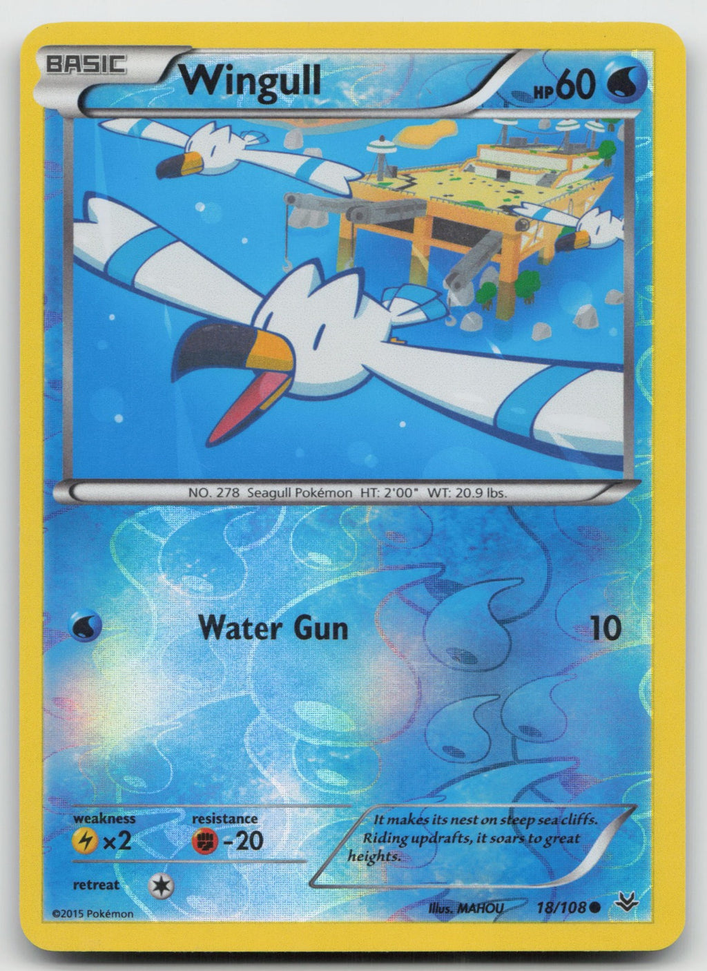 Wingull Common Reverse Holo XY - Roaring Skies 18/108 LP