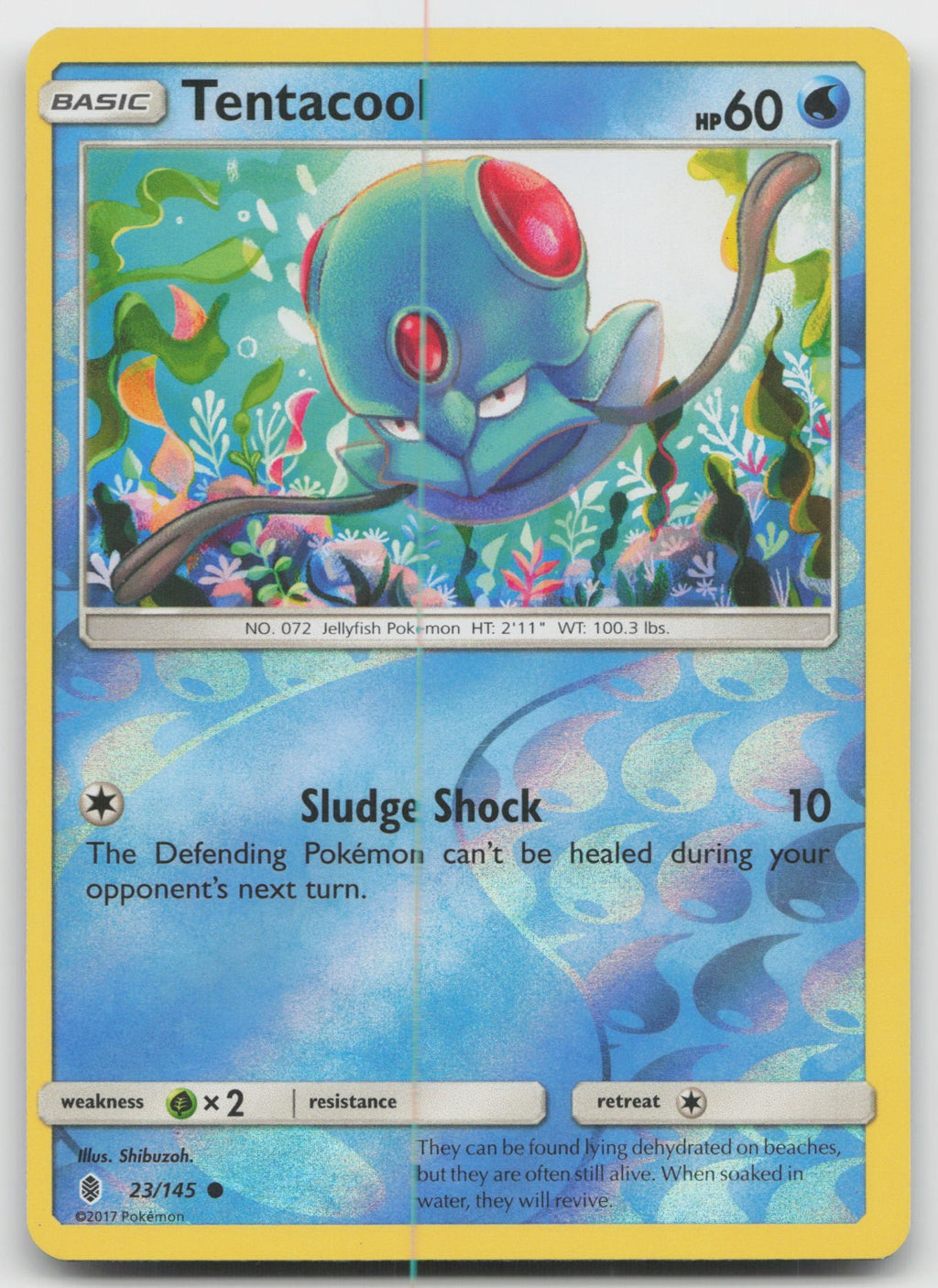 Tentacool Reverse Holo Common SM - Guardians Rising 23/145 LP
