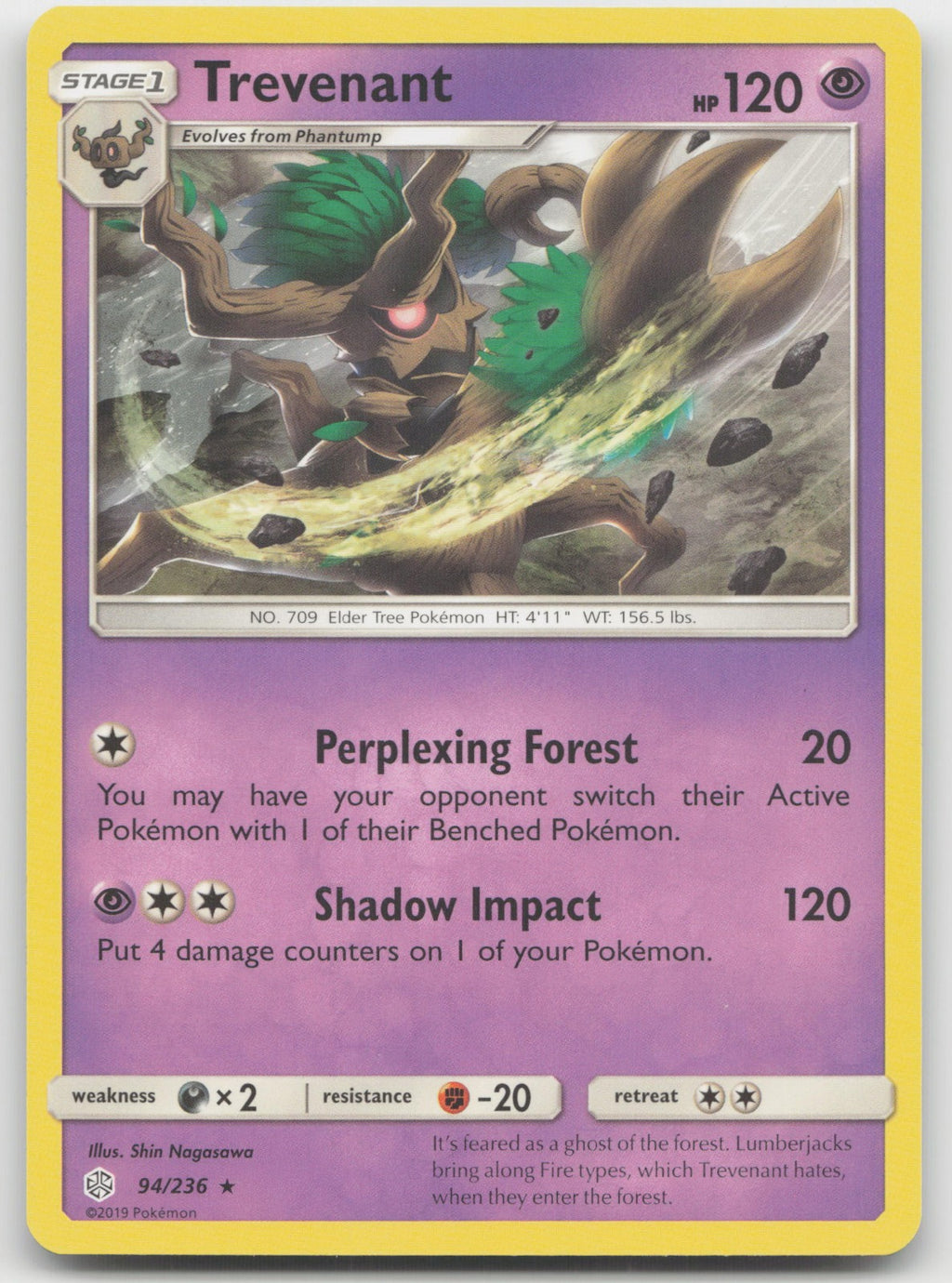Trevenant Rare SM - Cosmic Eclipse 94/236 NM