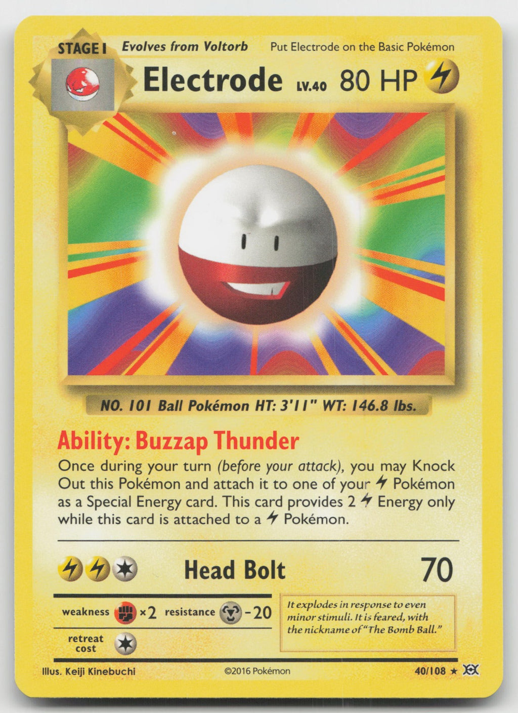 Electrode Rare XY - Evolutions 40/108 NM/VLP