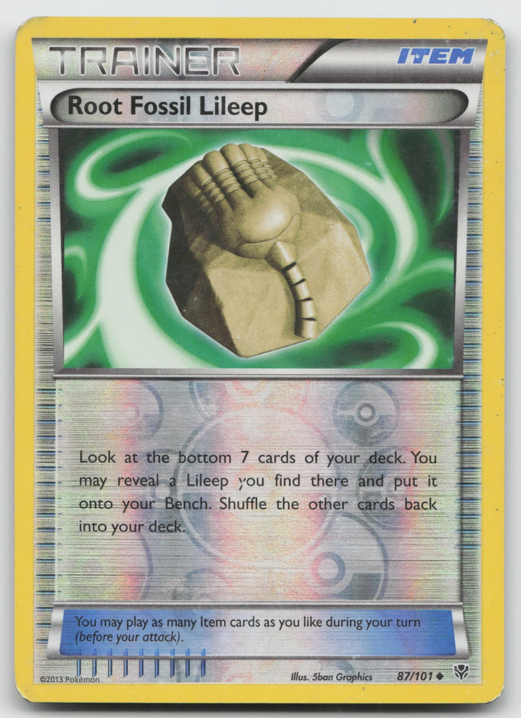 Root Fossil Lileep Uncommon Reverse Holo Plasma Blast 87/101 HP