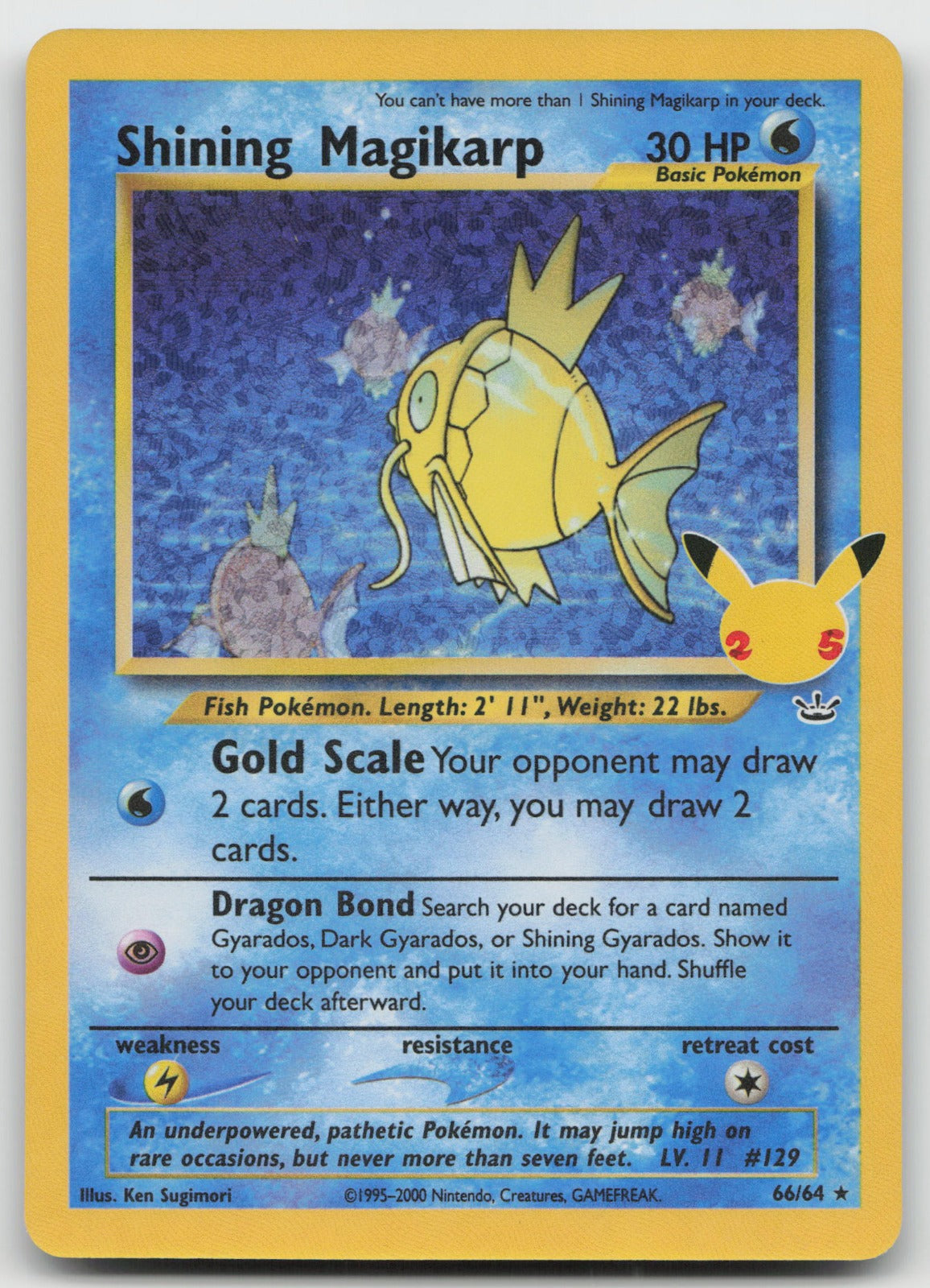 Shining Magikarp Holo Celebrations: Classic Collection 66/64 NM