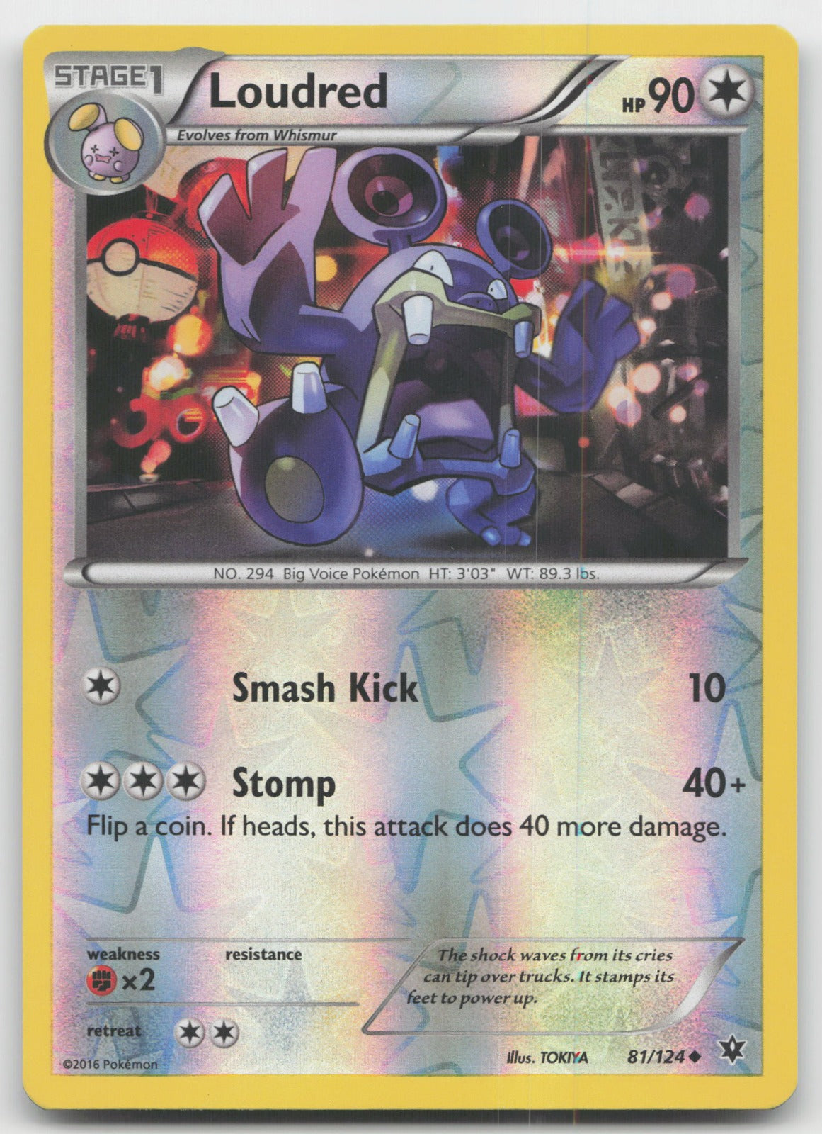 Loudred Uncommon Reverse Holo XY - Fates Collide 81/124 LP