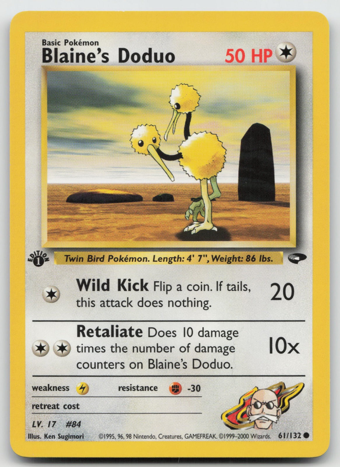 Blaine's Doduo Common 1st Edition Gym Challenge 61/132 NM