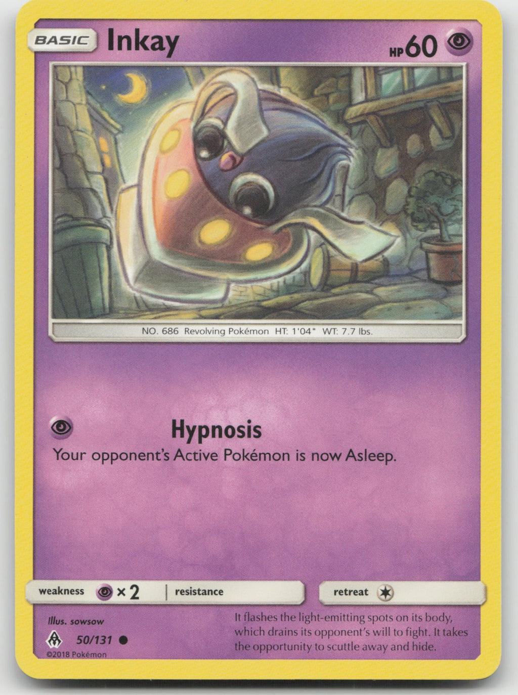 Inkay Reverse Holo Common SM - Forbidden Light 50/131 LP