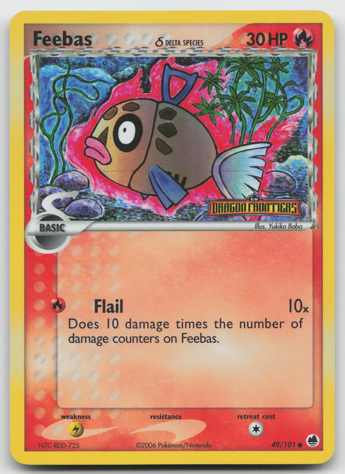 Feebas (Delta Species) Common Reverse Holo Dragon Frontiers 49/101 LP