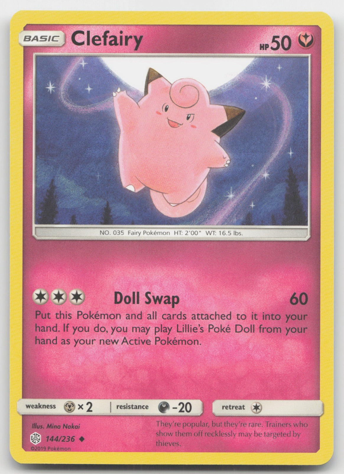Clefairy Uncommon SM - Cosmic Eclipse 144/236 NM