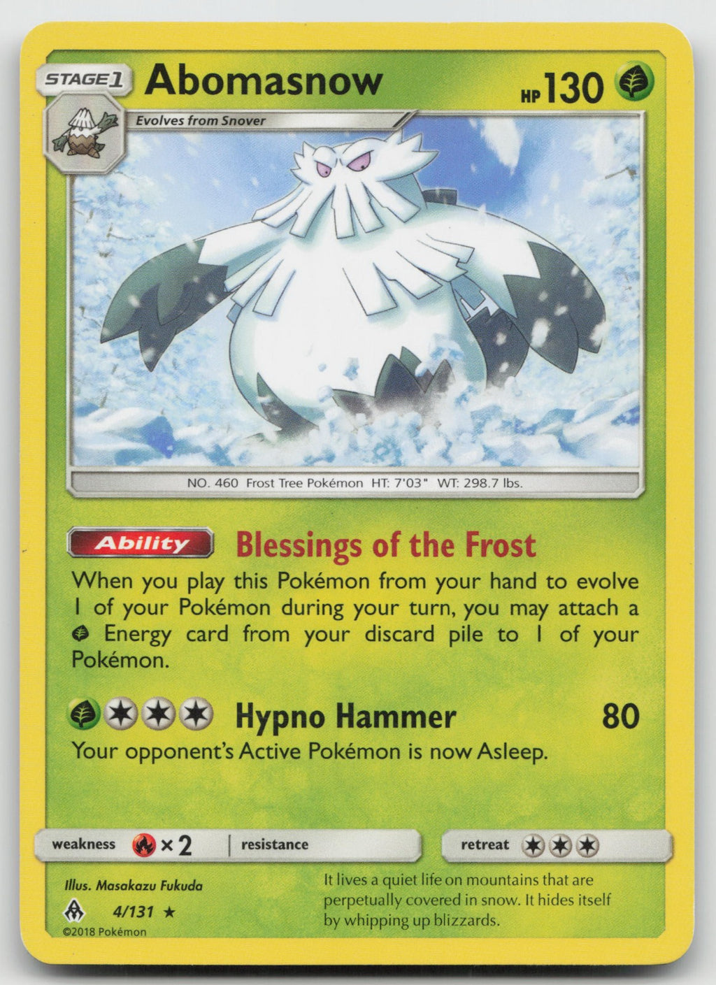 Abomasnow Rare SM - Forbidden Light 4/131 VLP