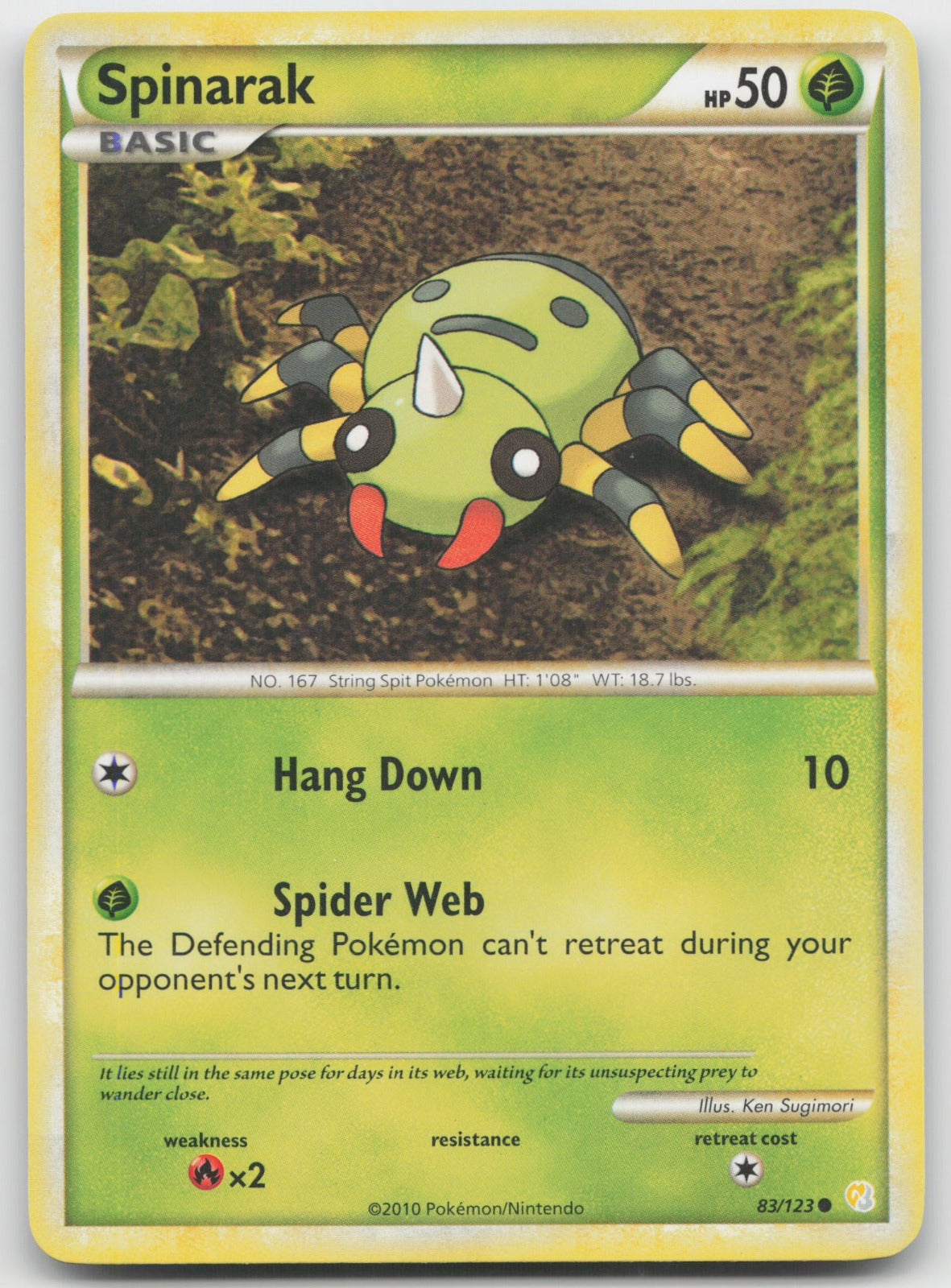 Spinarak Common HeartGold SoulSilver 83/123 LP