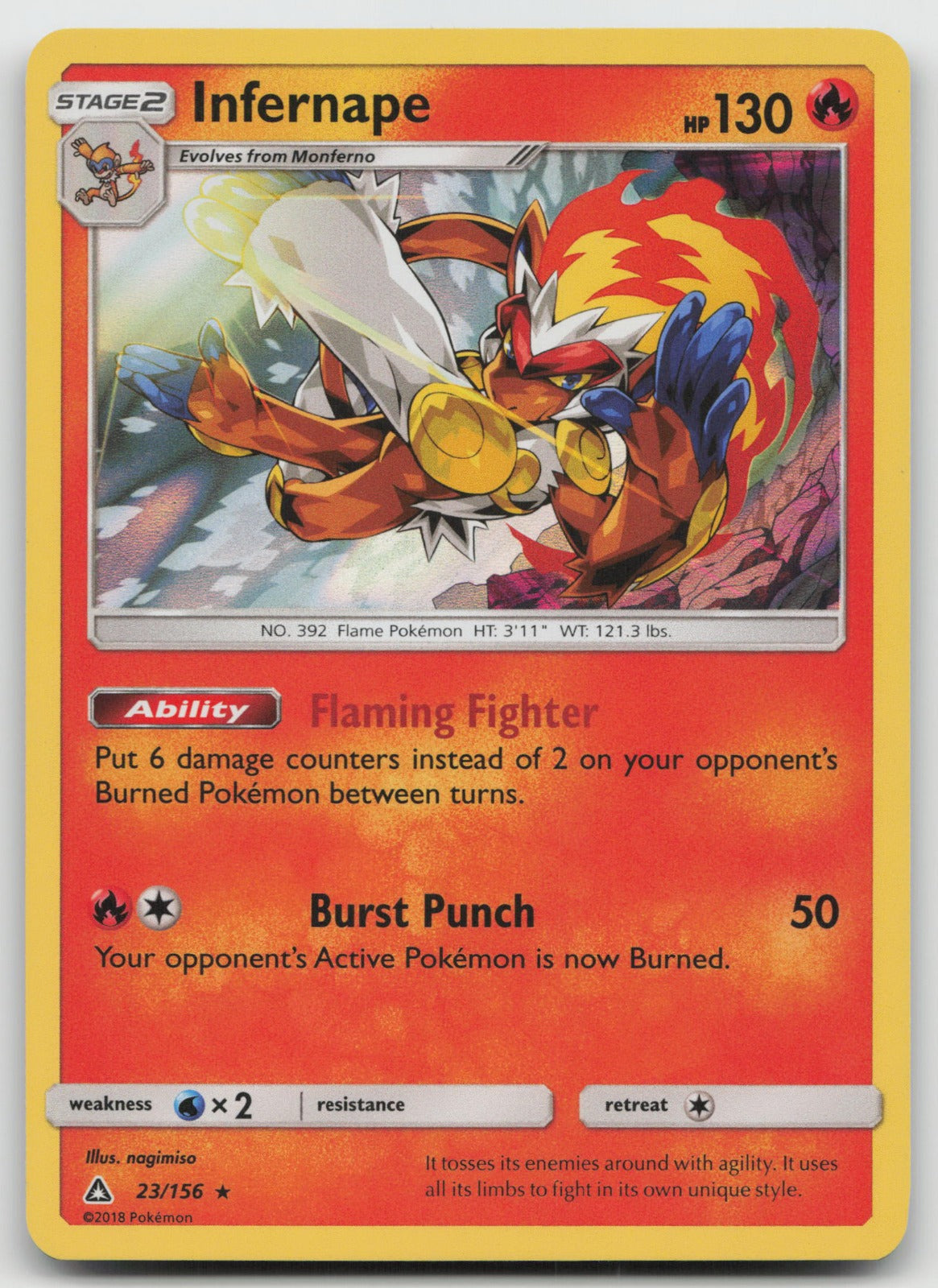 Infernape Holo Rare SM - Ultra Prism 23/156 NM