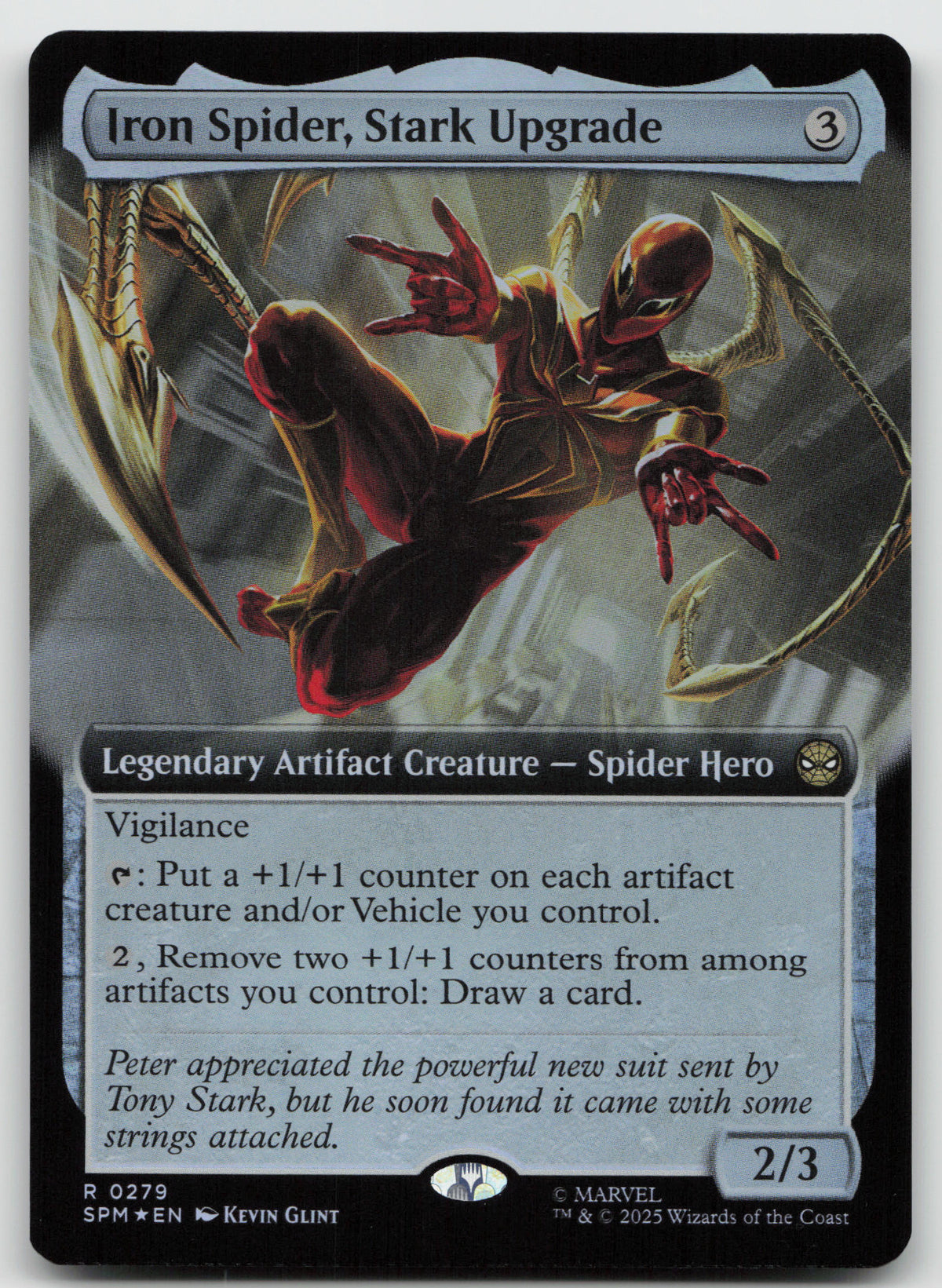 Iron Spider, Stark Upgrade (Extended Art) R Foil Marvel's Spider-Man 279 NM