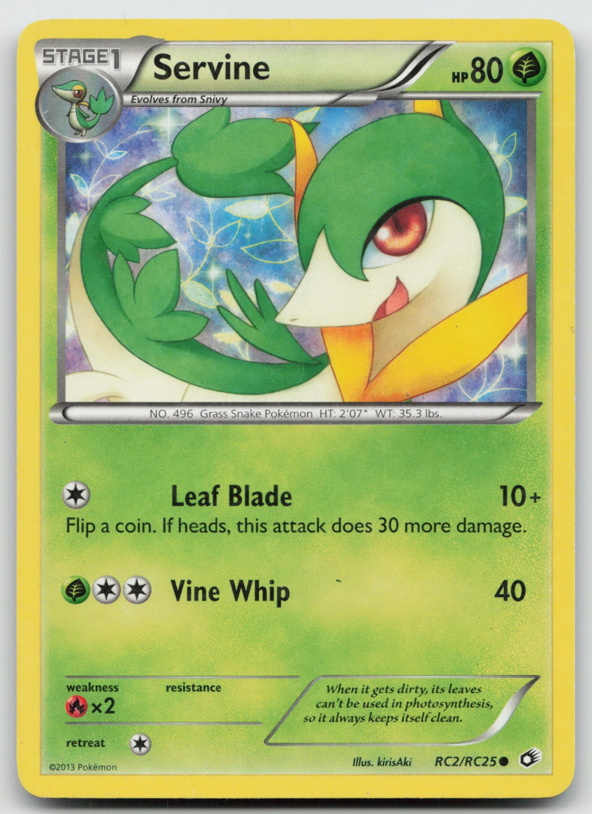 Servine Common Holo Legendary Treasures: Radiant Collection RC2/RC25 LP