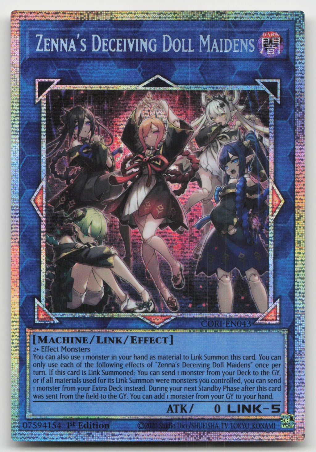 Zenna's Deceiving Doll Maidens 1st Starlight Rare Chaos Origins CORI-EN043 NM