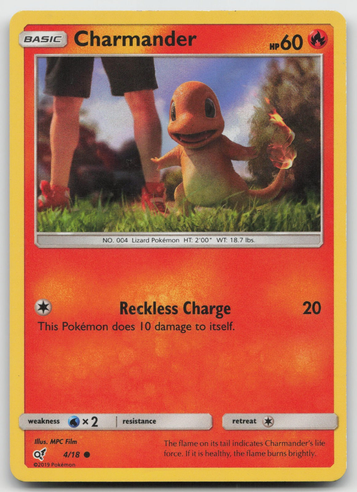 Charmander (Holo Common) Detective Pikachu 4/18 NM