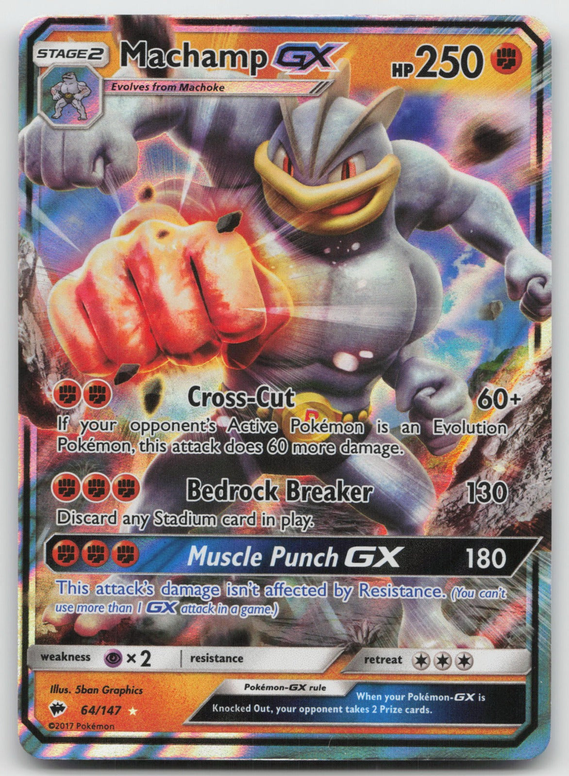 Machamp GX Holo Ultra Rare SM - Burning Shadows 64/147 LP