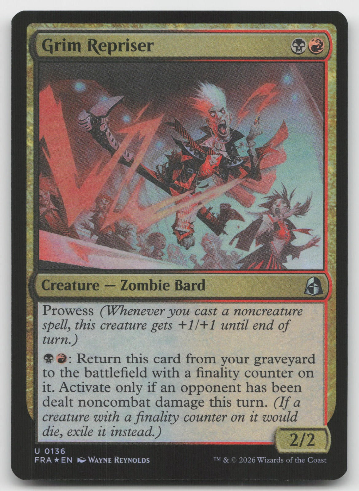 Grim Repriser U Foil Reality Fracture 136 NM