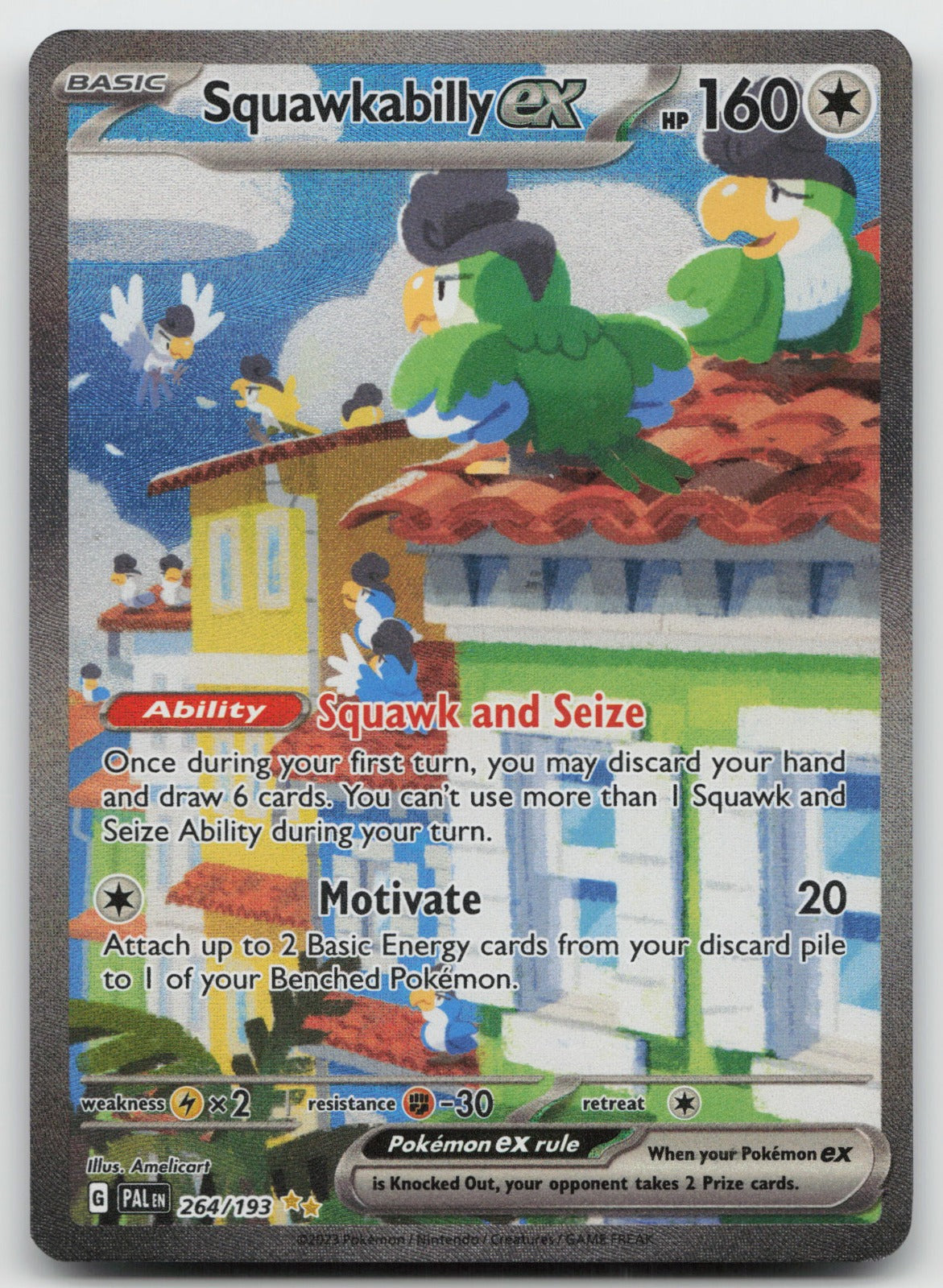 Squawkabilly ex Holo Special Illustration Rare SV02: Paldea Evolved 264/193 NM