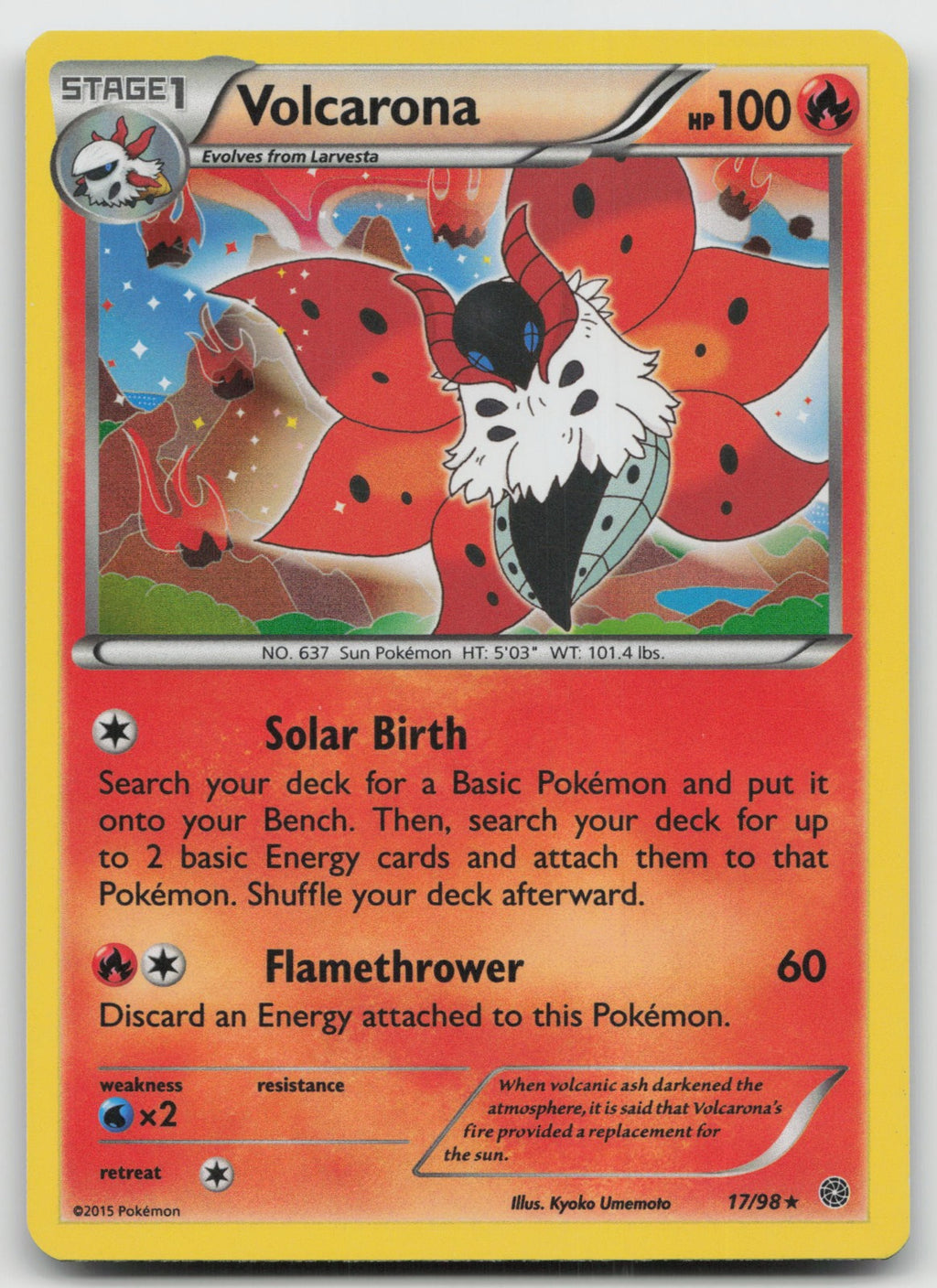 Volcarona Holo Rare XY - Ancient Origins 17/98 NM