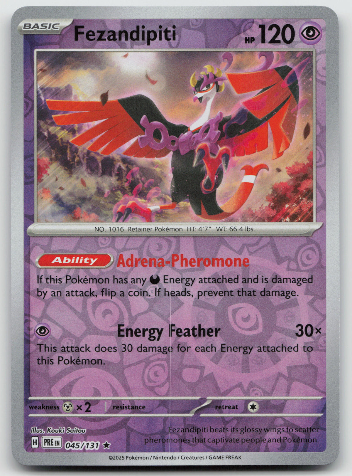 Fezandipiti Rare Reverse Holo SV: Prismatic Evolutions 045/131 NM