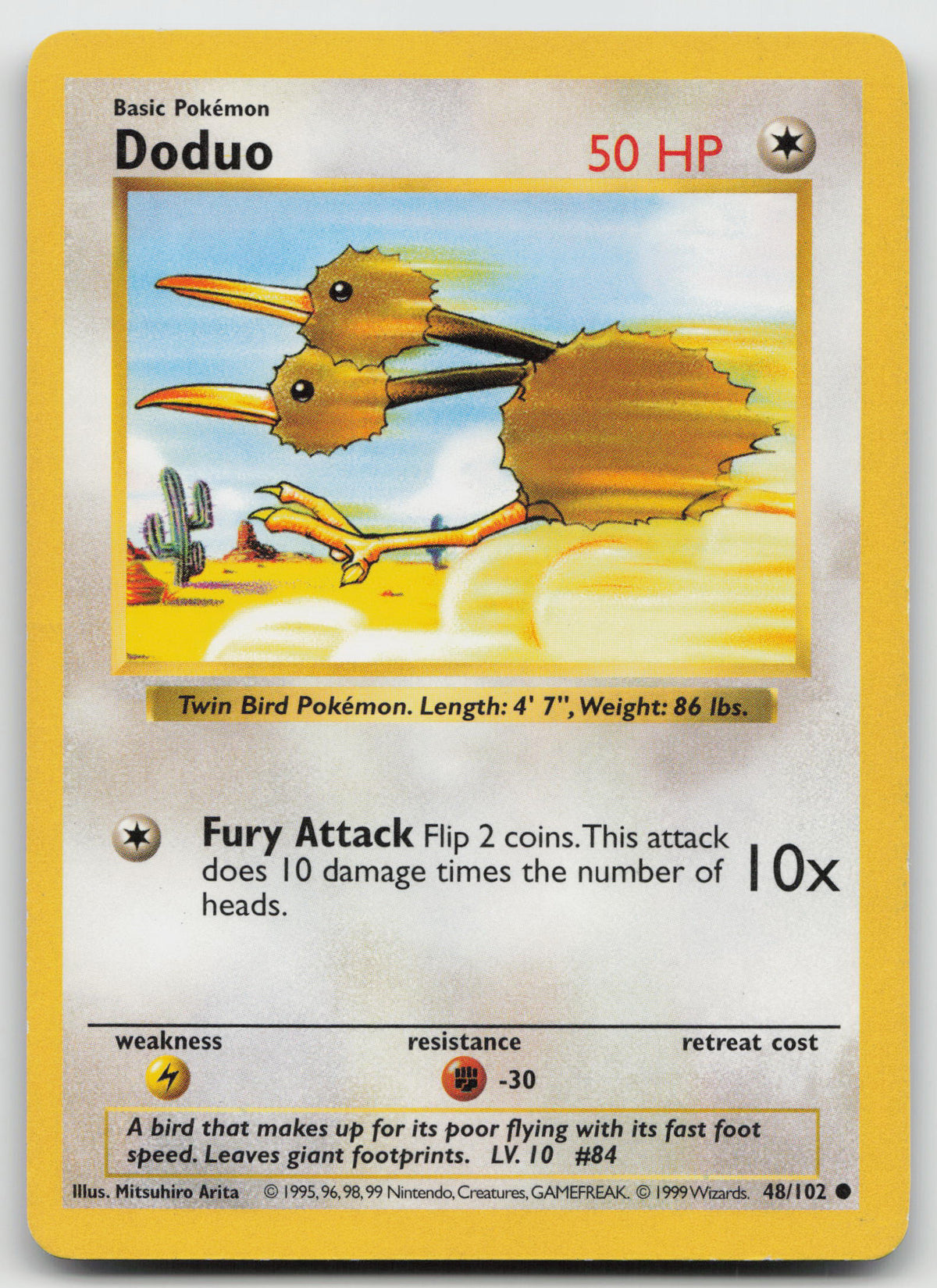 Doduo Common Normal Base Set (Shadowless) 48/102 MP