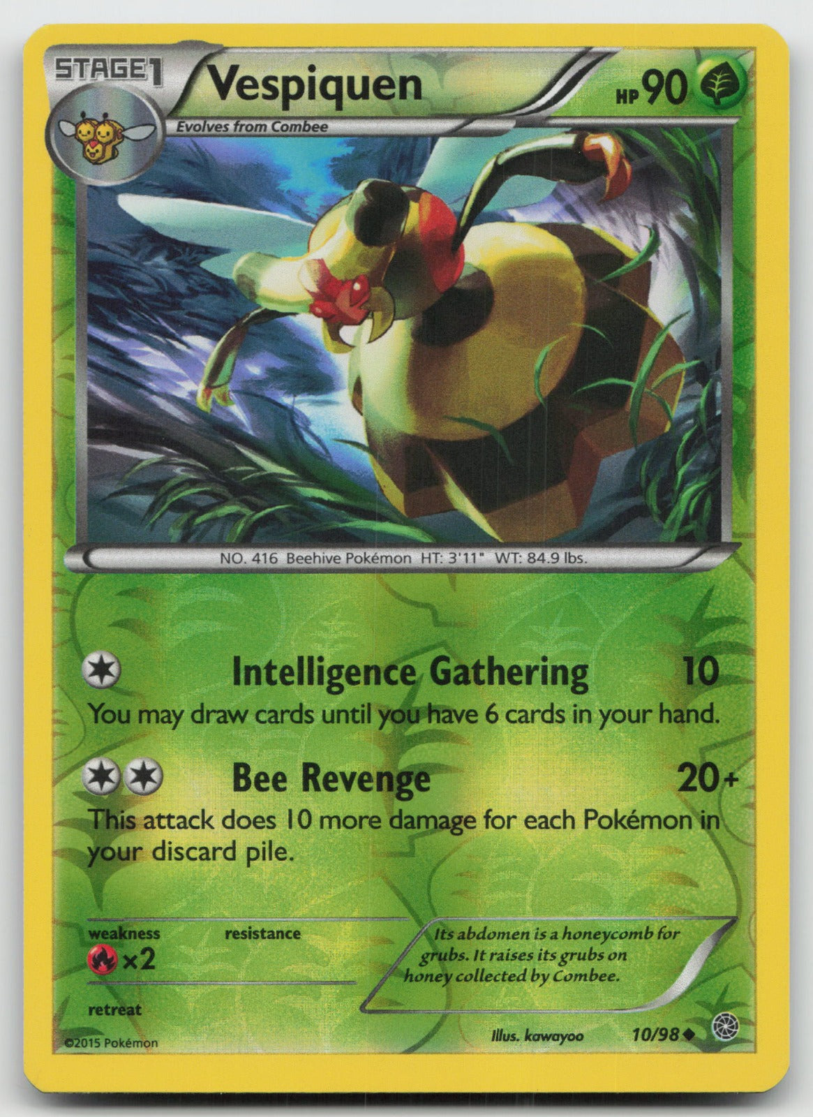 Vespiquen Uncommon Reverse Holo XY - Ancient Origins 10/98 NM