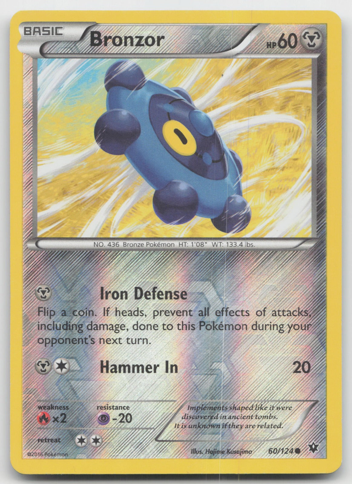 Bronzor Common Reverse Holo XY - Fates Collide 60/124 LP
