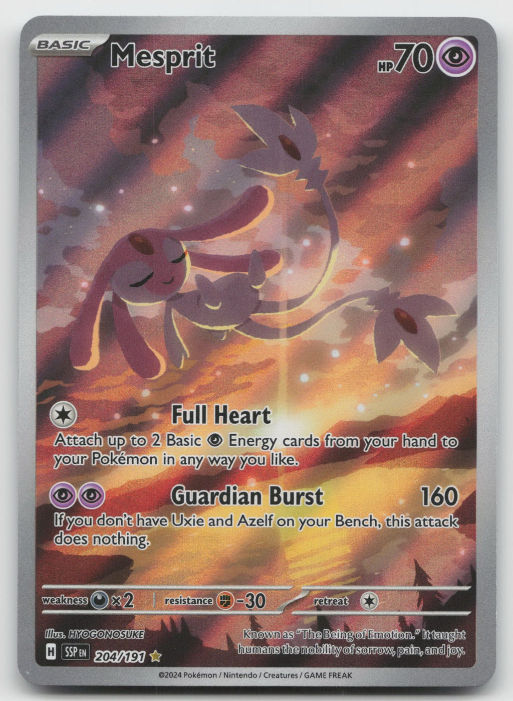 Mesprit Holo Illustration Rare SV08: Surging Sparks 204/191 NM