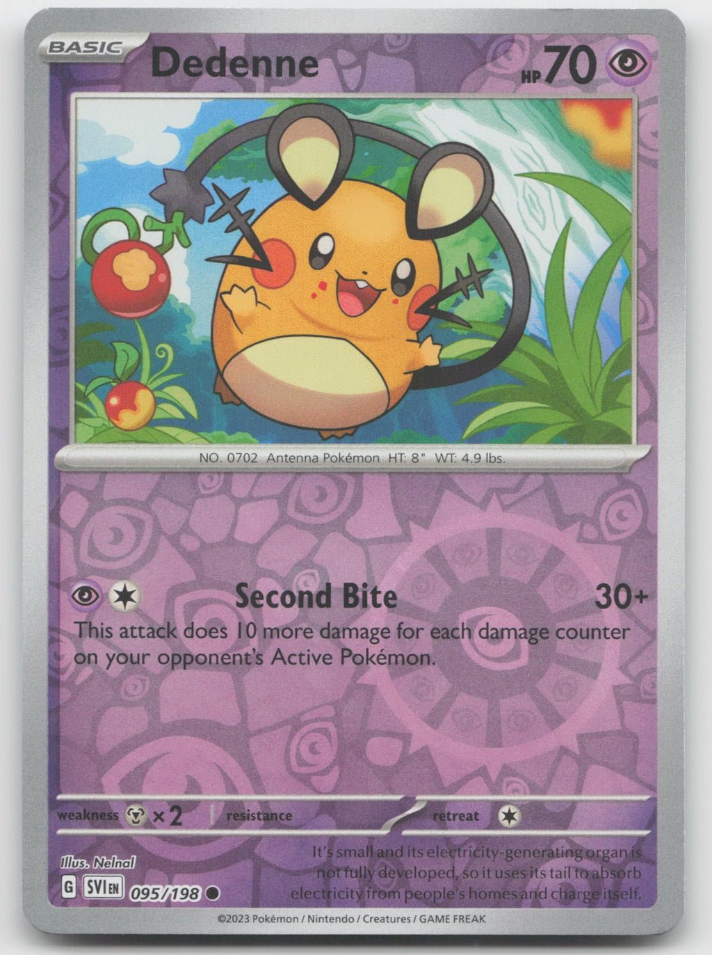 Dedenne Reverse Holo Common SV01: Scarlet & Violet Base Set 095/198 NM