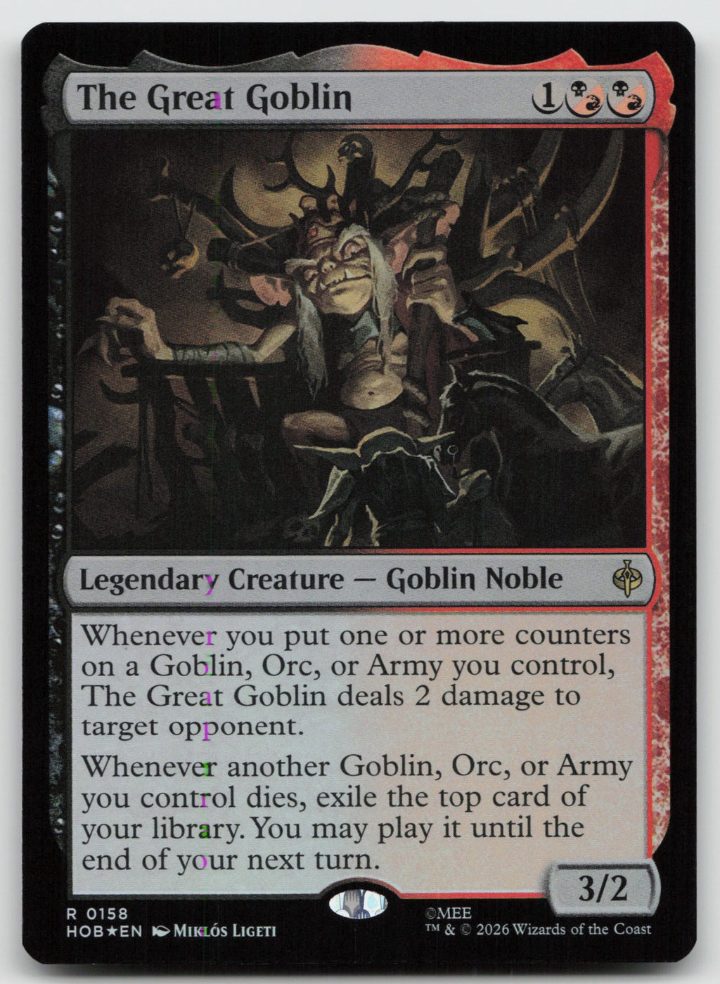 The Great Goblin R Foil The Hobbit 158 NM