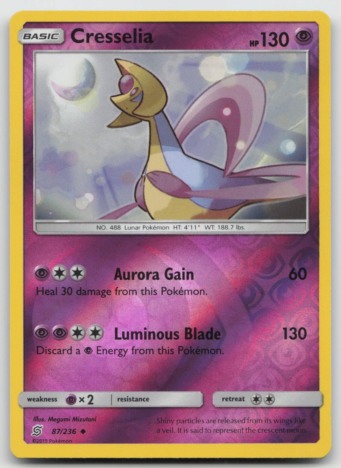 Cresselia Reverse Holo Uncommon SM - Unified Minds 87/236 NM