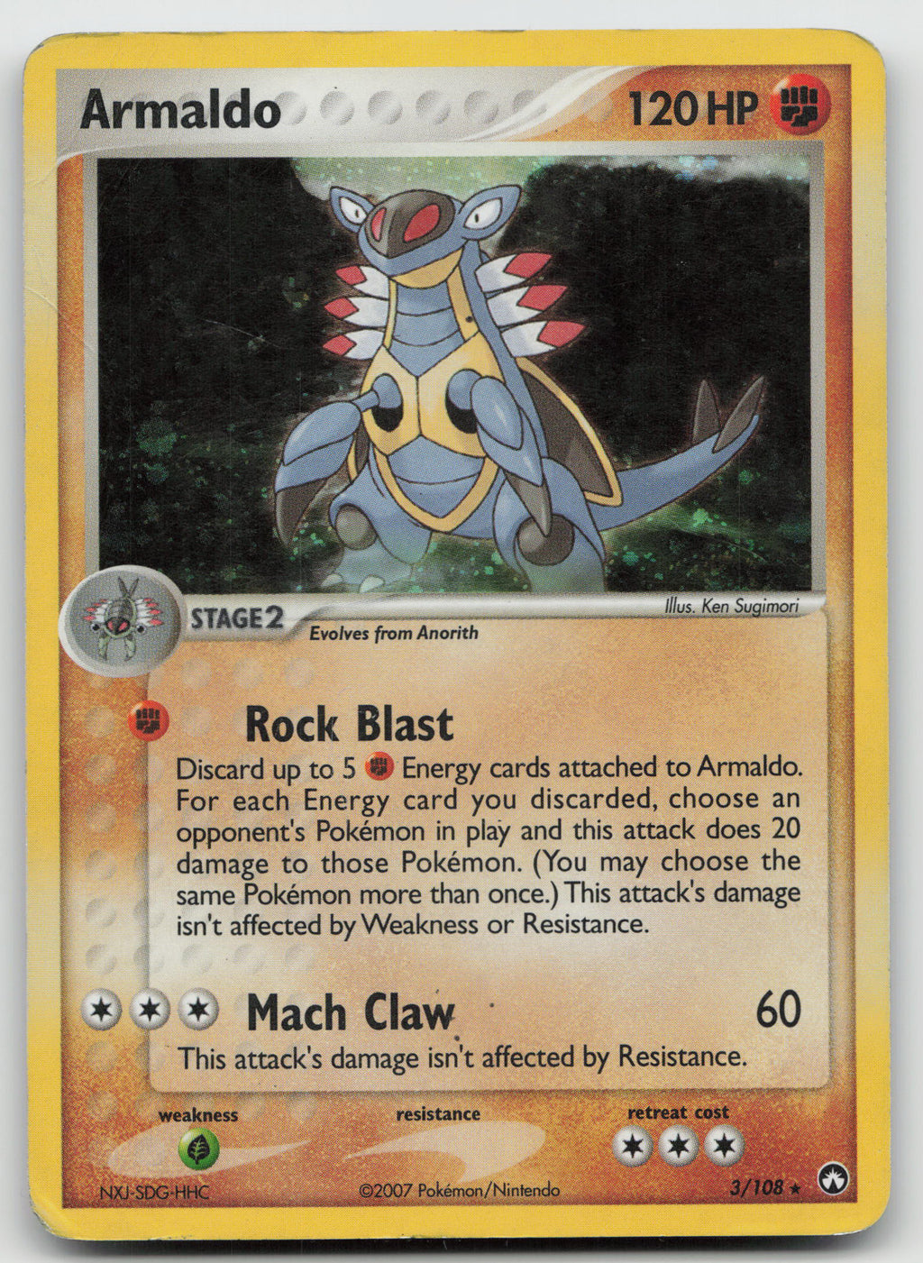 Armaldo Holo Rare Normal Power Keepers 3/108 DMG