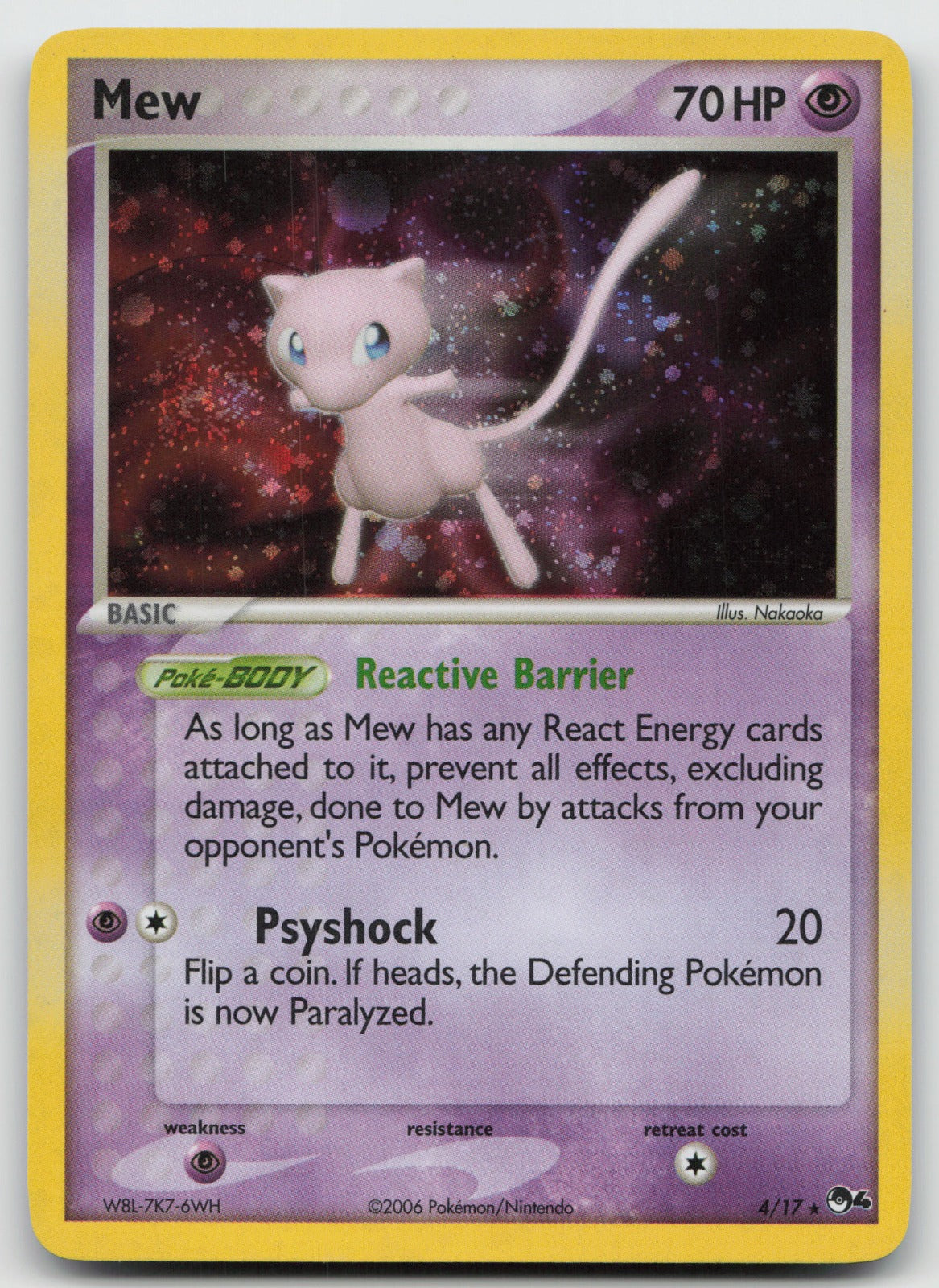 Mew Rare Holo POP Series 4 4/17 LP SWIRL