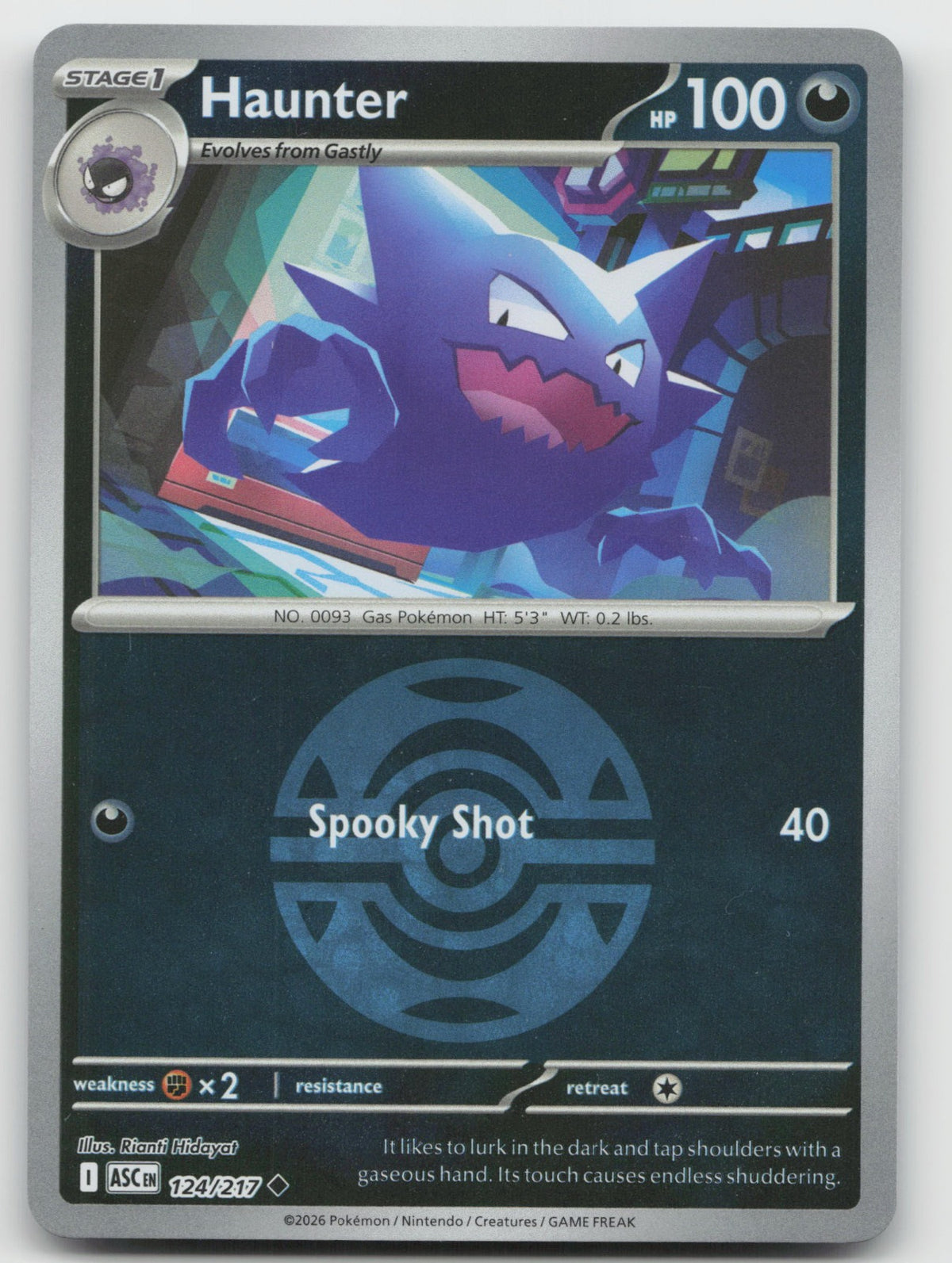 Haunter (Dusk Ball) Uncommon Reverse Holo ME: Ascended Heroes 124/217 NM