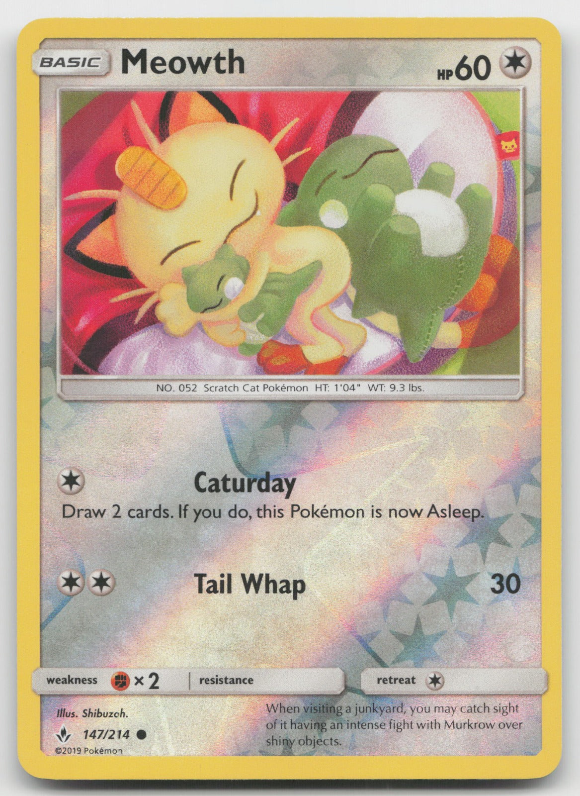 Meowth Reverse Holo Common SM - Unbroken Bonds 147/214 NM