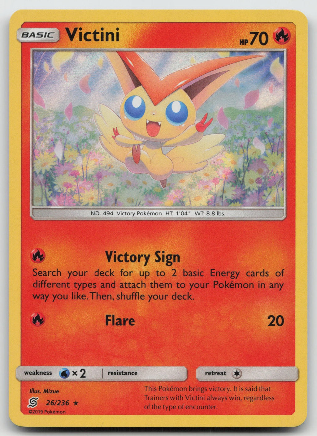 Victini Holo Rare SM - Unified Minds 26/236 NM