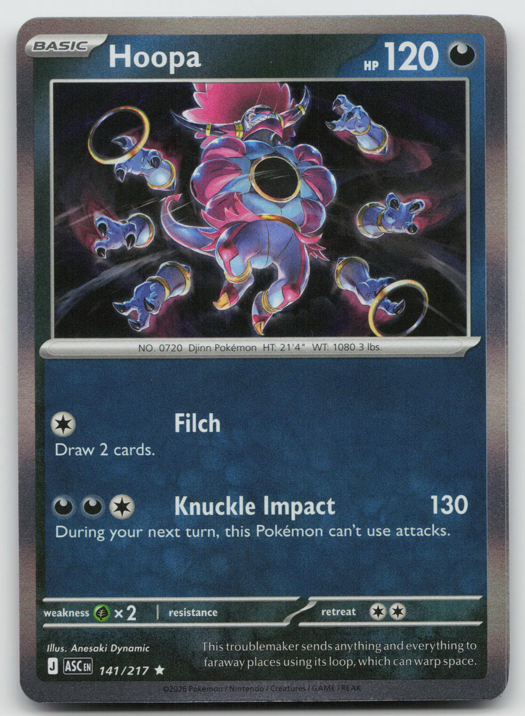 Hoopa Rare Holo ME: Ascended Heroes 141/217 NM