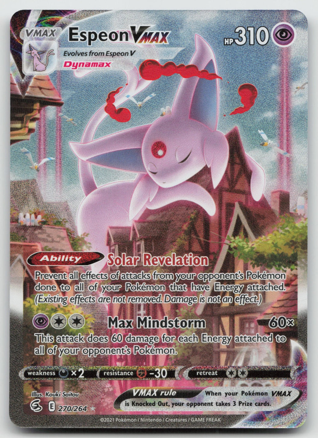 Espeon VMAX (Alternate Art Secret) Rare Holo SWSH08: Fusion Strike 270/264 NM