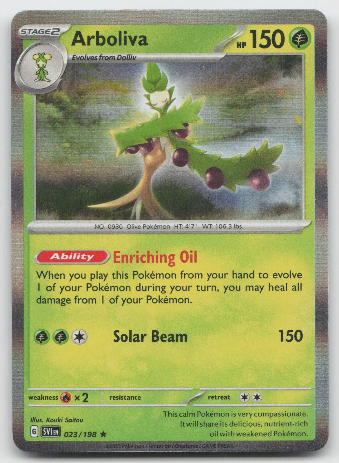 Arboliva Holo Rare SV01: Scarlet & Violet Base Set 023/198 NM