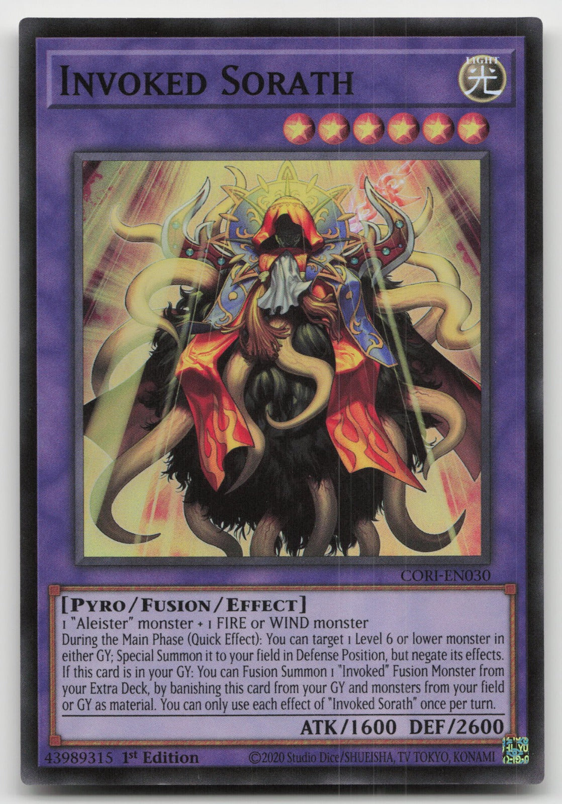 Invoked Sorath 1st Edition Super Rare Chaos Origins CORI-EN030 NM